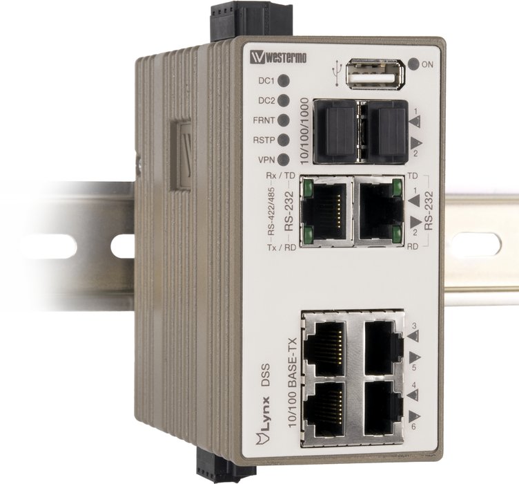 Westermo switch til enhedsserver forbinder IP til ældre serielle enheder og roterende funktionalitet